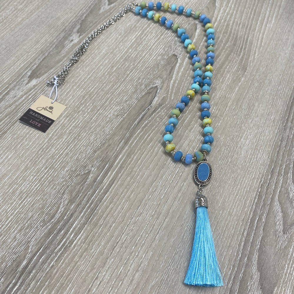 Jilzarah Handmade Clay Bead Necklace Blue/Green